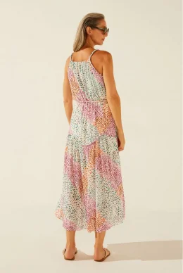 VESTIDO LONGO POA ESCAMAS E3950A1159 OFF WHITE