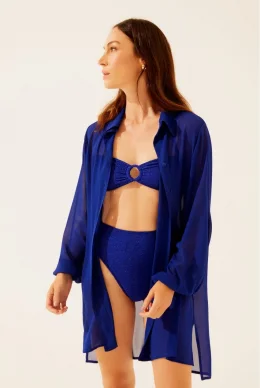 CHEMISE MANGA LONGA ONDAS E4050A1176 AZUL/BLUE