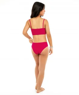 BIQUINI JUVENIL JAZZ TOP FRANZIDO PINK PINK CEREJA