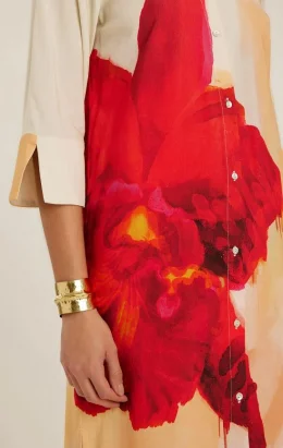 CHEMISIER BASICO MIDI FLORA