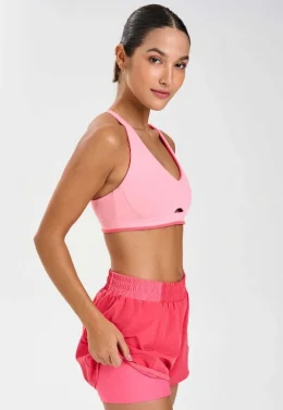 SHORTS SOBREPOSTO COM RECORTES DE TULE ROSA CAMELIA