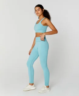LEGGING CANELADO SHINE SEAMLESS AZUL AGUA