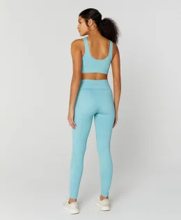 LEGGING CANELADO SHINE SEAMLESS AZUL AGUA