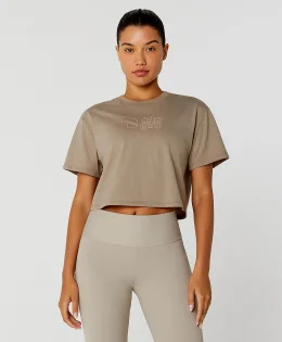 T-SHIRT CASUAL CROPPED ALTO GIRO