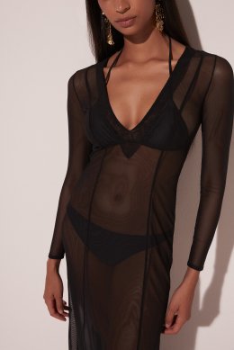 VESTIDO LONGO AMORA E5136A1877 PRETO/BLACK M/M