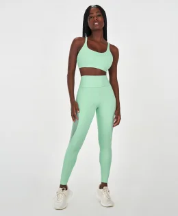LEGGING RECORTE COM TULE VERDE TROPICAL
