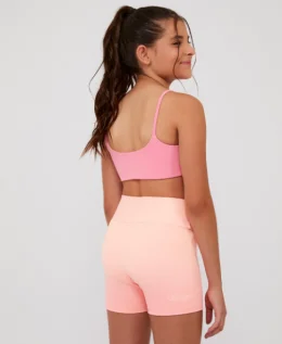 TOP DE ALCINHA DUPLA FACE KIDS PESSEGO ROSADO