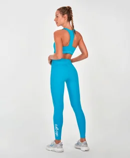LEGGING ELASTICO LATERAL E LOGO AZUL INTENSO