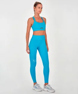 LEGGING ELASTICO LATERAL E LOGO AZUL INTENSO