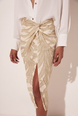 SAIA MIDI FOLHAS BICOLOR