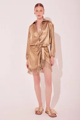 CAMISA MANGA LONGA SHINE DOURADO