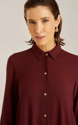 CHEMISIER MAXI FENDA MERLOT