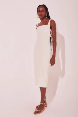 VESTIDO MIDI JASMIM BRANCO BRILHO