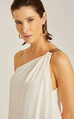 VESTIDO ALCA COURO OFF WHITE