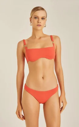 TOP RETO ARO DETALHE PAPAYA