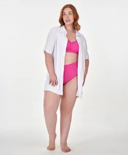 CHEMISE MANGA CURTA PLUS LISA CORES