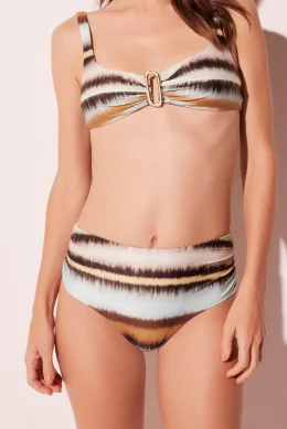 BIQUINI CALCINHA LATERAL LARGA LISTRADO TIE DYE