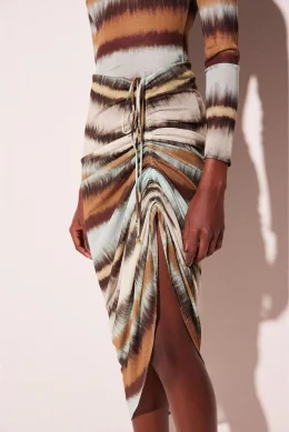 SAIA MIDI LISTRADO TIE DYE