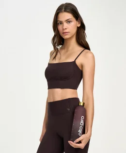 TOP ALCA FINA COM BUSTO ANATOMICO MARROM INTENSO