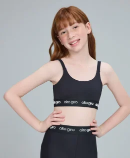 TOP COS ELASTICO AG LISTRAS PRETO KIDS INFANTIL