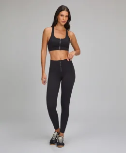 LEGGING COS ALTO ZIPER FRENTE PRETO
