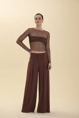 CALA PANTALONA C/PENCE E ZPER MARROM CAPUCCINO