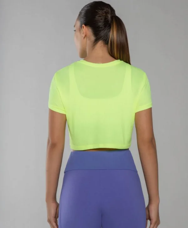 T-SHIRT ULTRACOOL FIT CROPPED LIME TECH