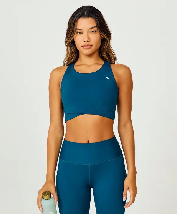 LEGGING COS ALTO COM FUSAO VERDE PROFUNDO SEM COSTURA