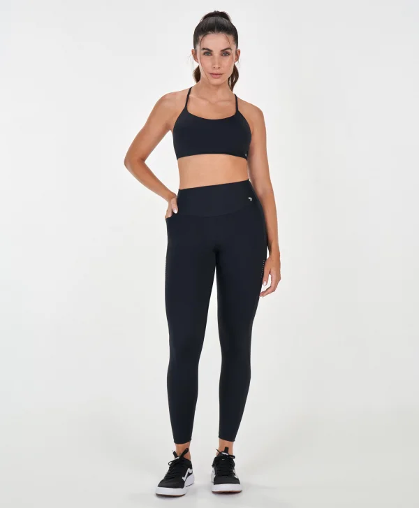 LEGGING COM REFLETIVOS E BOLSO PRETO