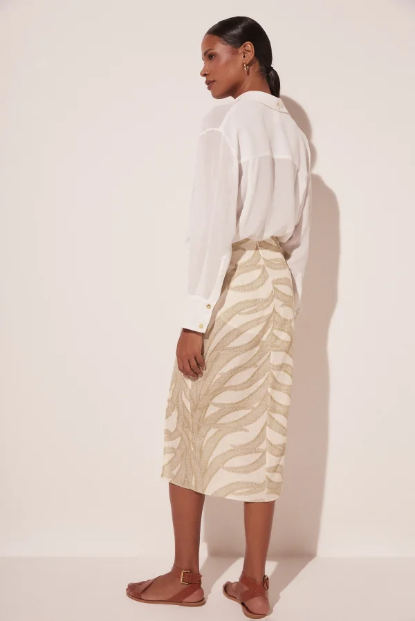 SAIA MIDI FOLHAS BICOLOR