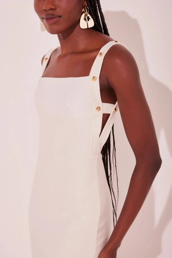 VESTIDO MIDI JASMIM BRANCO BRILHO