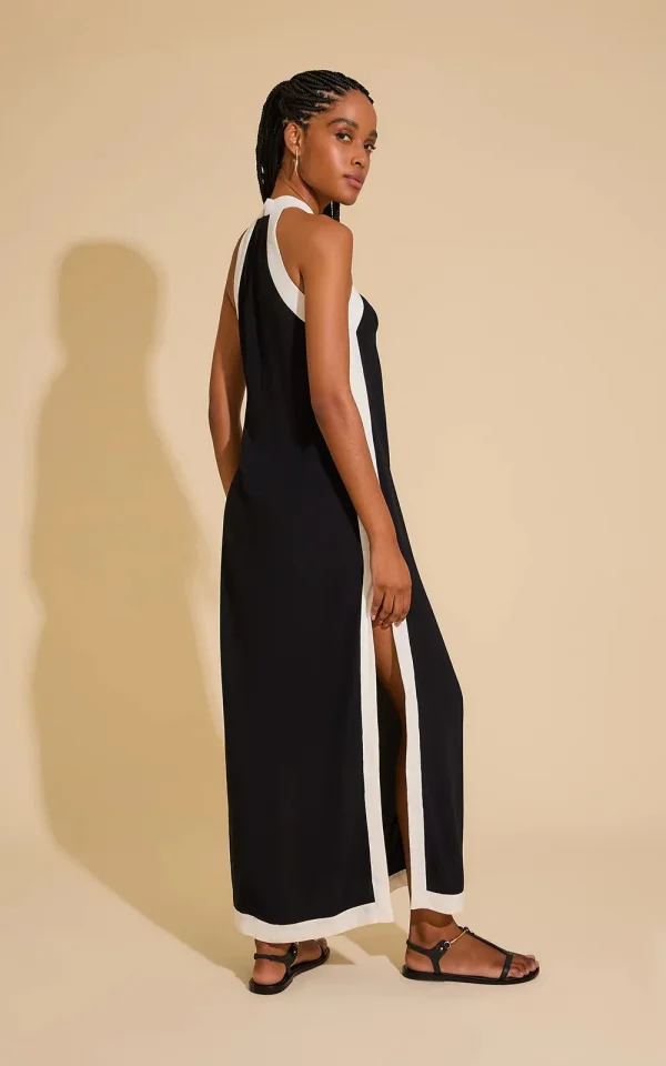VESTIDO BICOLOR PRETO