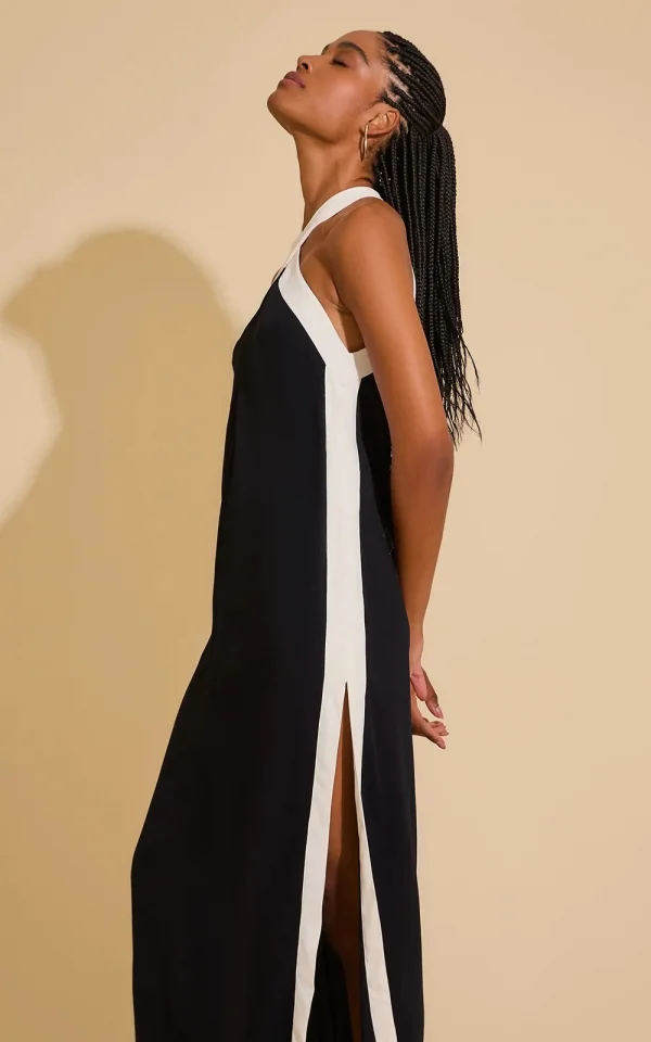 VESTIDO BICOLOR PRETO
