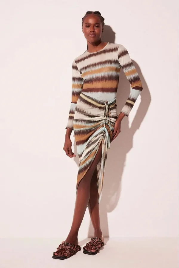 SAIA MIDI LISTRADO TIE DYE
