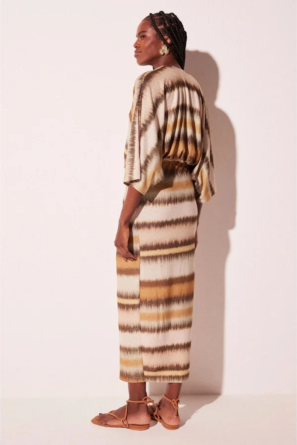 VESTIDO MIDI LISTRADO TIE DYE