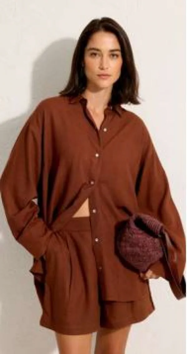 CAMISA COMFORT NEW MARROM CAPUCCINO