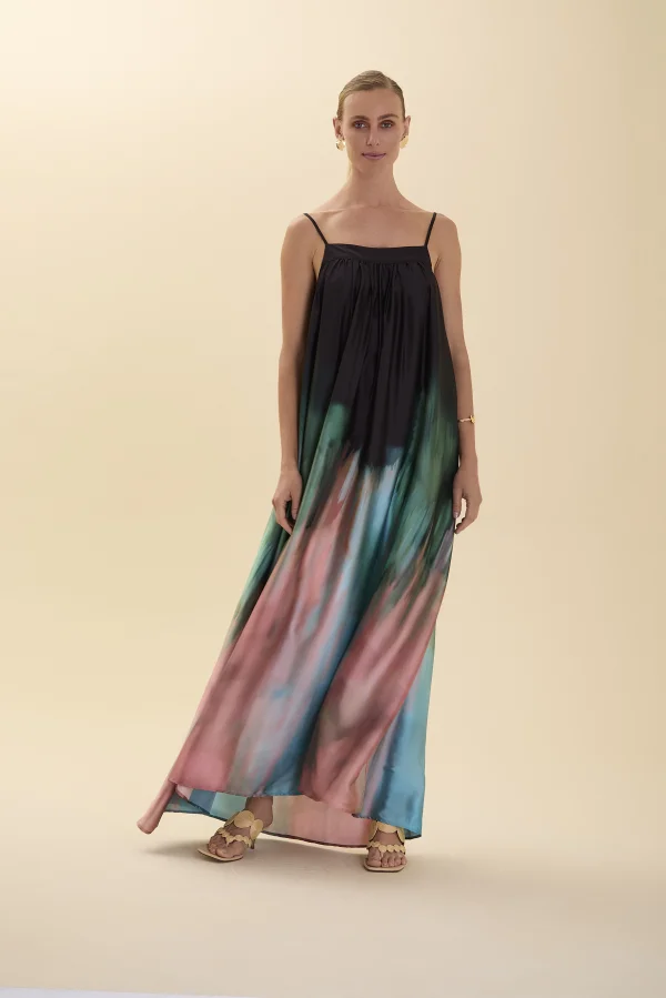 VESTIDO LONGO COM ALA REGULAVEL ILHA DE MALDIVAS PRETO