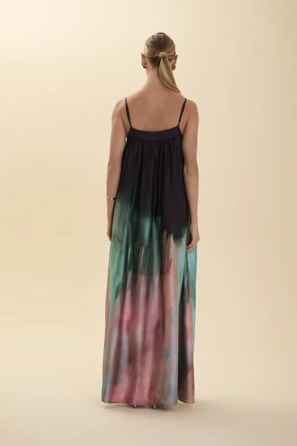 VESTIDO LONGO COM ALA REGULAVEL ILHA DE MALDIVAS PRETO