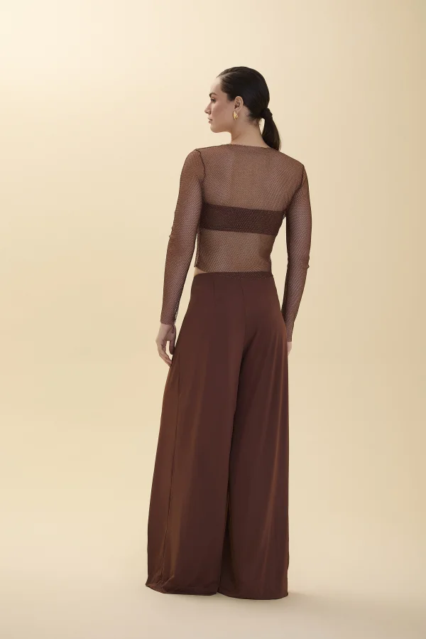 CALA PANTALONA C/PENCE E ZPER MARROM CAPUCCINO