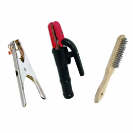 KIT PORTA ELETRODO 500A + GARRA NEGATIVA + ESCOVA DE AO