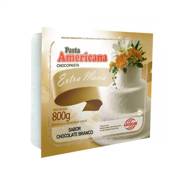 Pasta Americana Sabor Chocolate Branco 800g - ARCOLOR