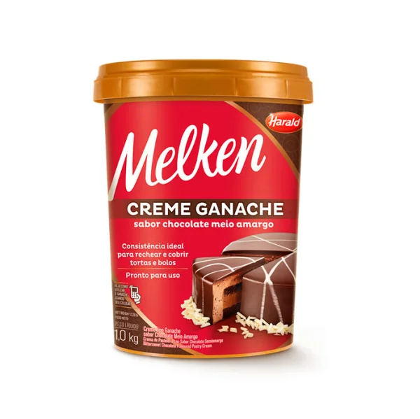Recheio de Ganache de Chocolate Meio Amargo 1Kg - HARALD MELKEN