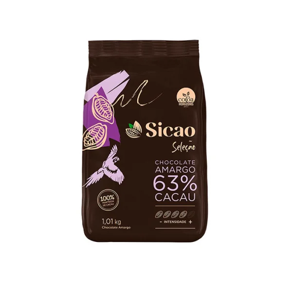Chocolate Seleção Amargo 63% Cacau - Gotas - 1,01kg - SICAO
