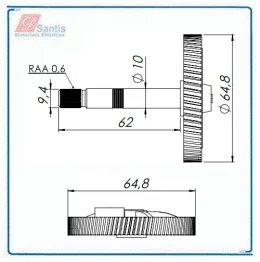 TABELA DE MEDIDA DAS ENGRENAGENS D'SANTIS