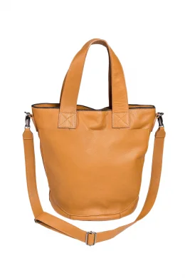 Bolsa de Couro Shopping Bag Fundo Oval