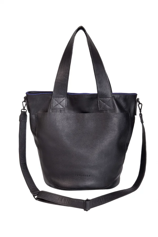 Bolsa de Couro Shopping Bag Fundo Oval