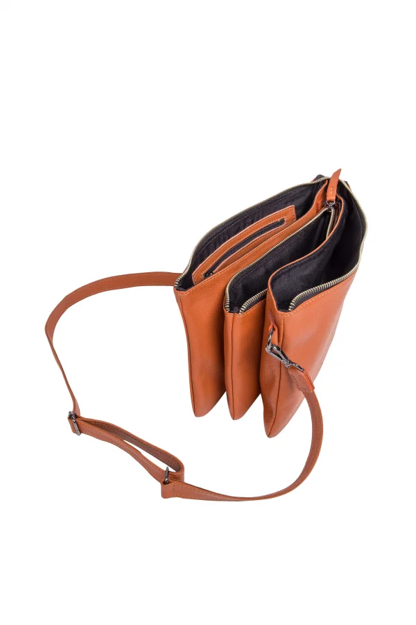 Bolsa de Couro Mary 3 Divis�es