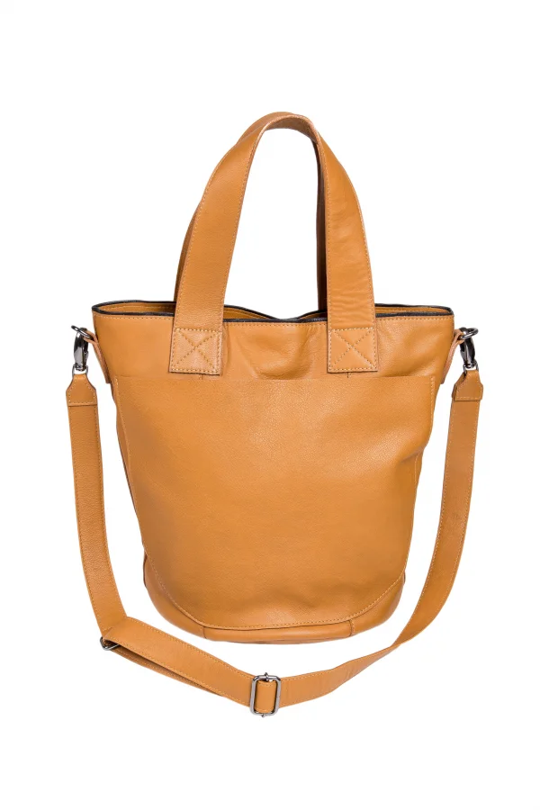 Bolsa de Couro Shopping Bag Fundo Oval