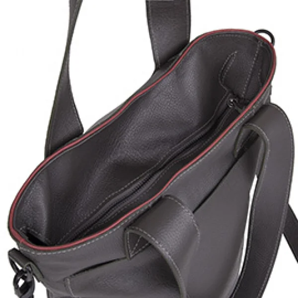 Bolsa de Couro Shopping Bag Fundo Oval