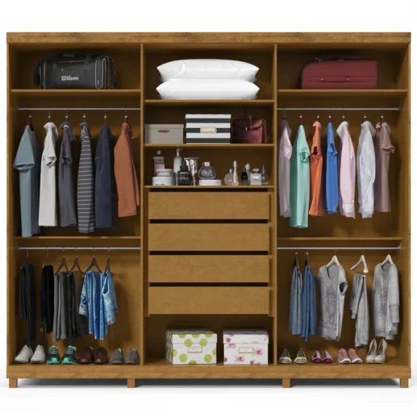 Guarda-Roupa 6 Portas e 4 Gavetas 100% MDF Gelius Absolut Madeirado Off White